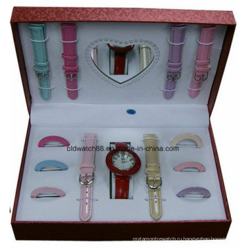 Подарочный набор часы и сменные ремешки сменными кольцами